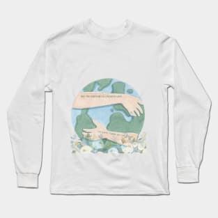 Earth in Our Hands: A Symphony of Nature Design Long Sleeve T-Shirt